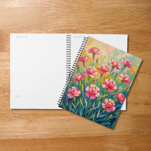 Planer mit rosa Nelken (Von Creator hochgeladen)