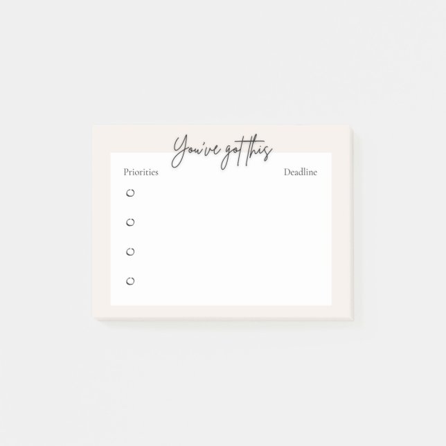 Planer Post-it / Klebezettel - minimalistisches De (Vorderseite)