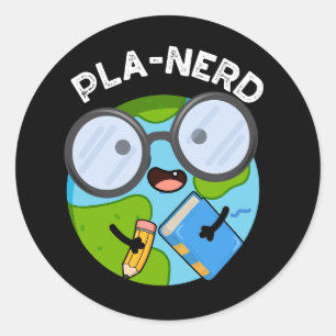 Planerd Lustige Planet Puns Dunkler Hintergrund Runder Aufkleber