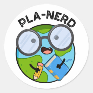Planerd Lustige Planet-Wortspiele  Runder Aufkleber