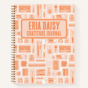Planerfestplatte Peach Orange Notizbuch
