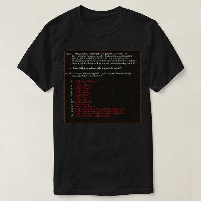 Planescape Torment Was kann die Natur eines T-Shirt (Design vorne)