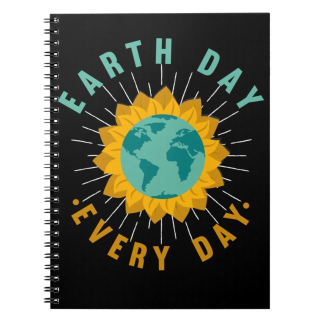 Planet Awareness Earth Day Sonnenblume Liebe Notizblock (Vorderseite)