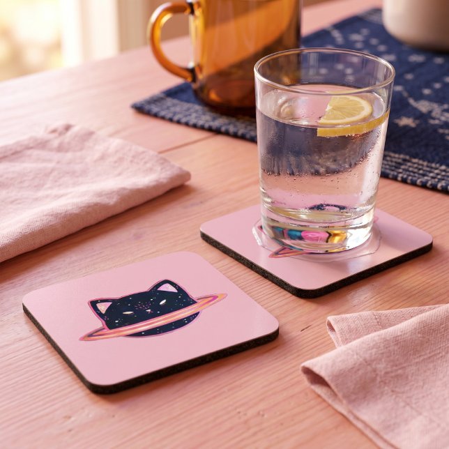 Planet Cat Beverage Coaster Getränkeuntersetzer (Von Creator hochgeladen)