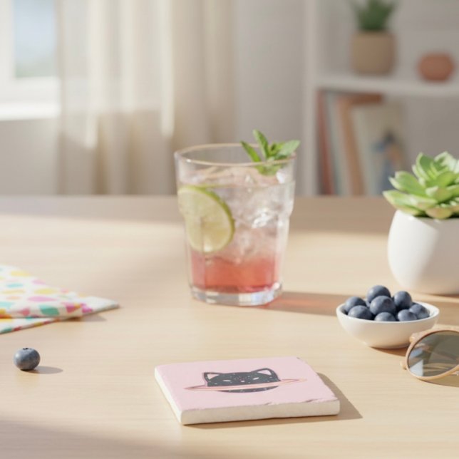 Planet Cat Stone Untersetzer (Von Creator hochgeladen)