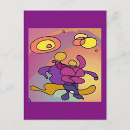 Planet Dancers Abstrakt Art Postcard Postkarte