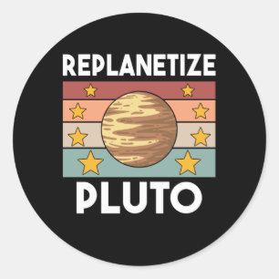 Planet des Pluto-Sonnensystems 9 Planeten Runder Aufkleber