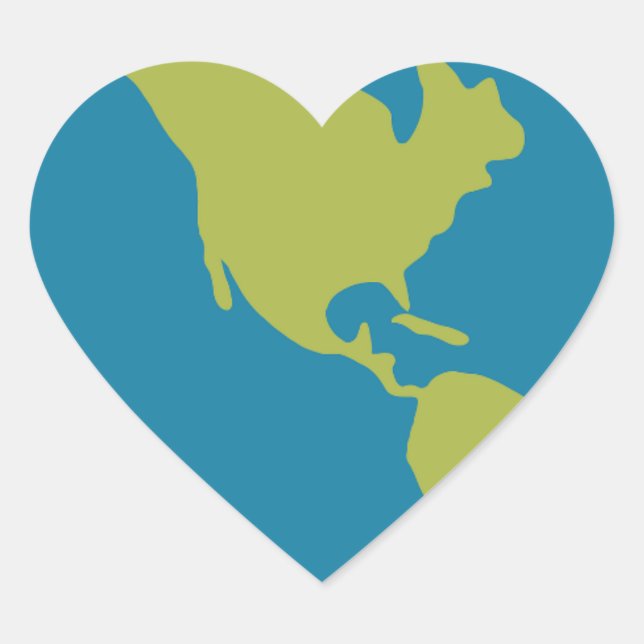 Planet Earth Cartoon Herz-Aufkleber (Vorderseite)