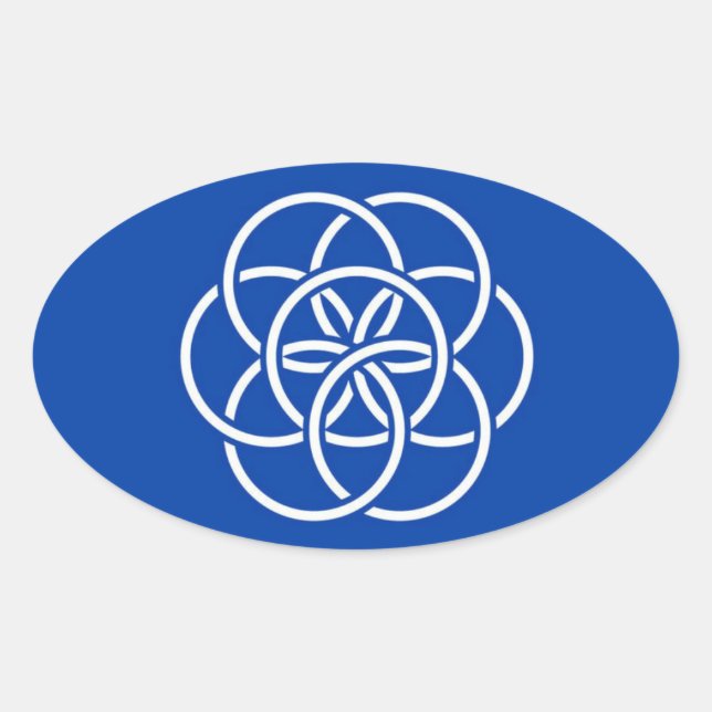 Planet earth flag ovaler aufkleber (Vorderseite)