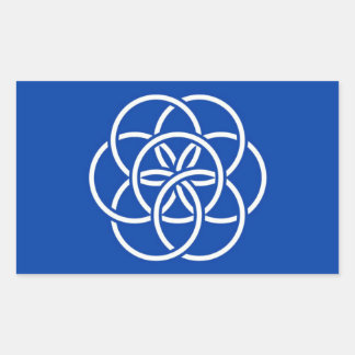 Planet earth flag rechteckiger aufkleber