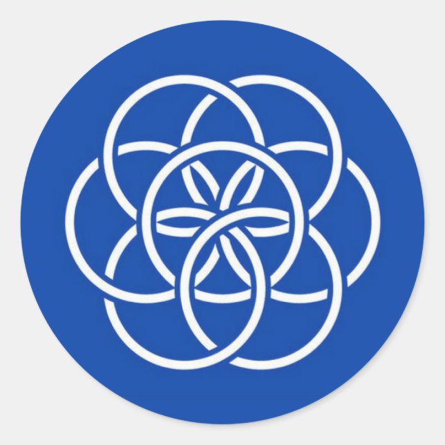 Planet earth flag runder aufkleber (Vorderseite)