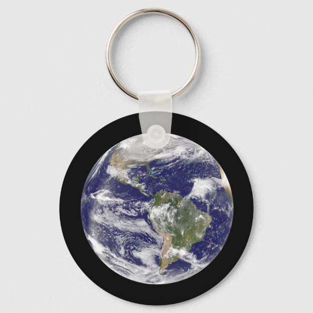 Planet Earth Fotografy Round Globe Schlüsselanhänger (Vorderseite)