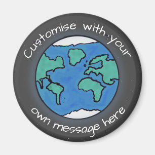 Planet Earth Globe Custom Magnet