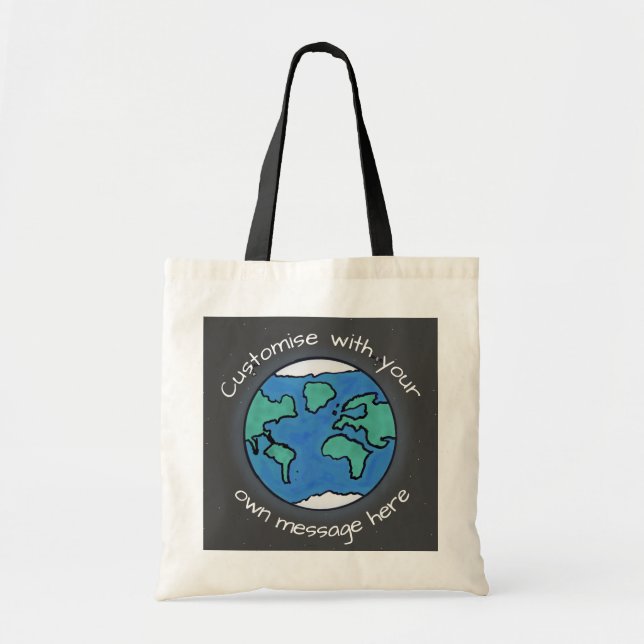 Planet Earth Globe Custom Tragetasche (Vorne)