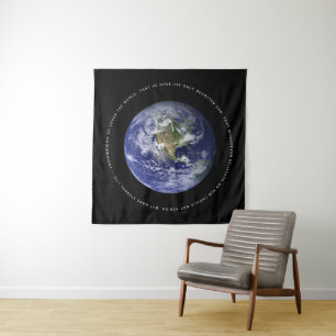 Planet Earth in Space - Christian John 3:16 Wandteppich
