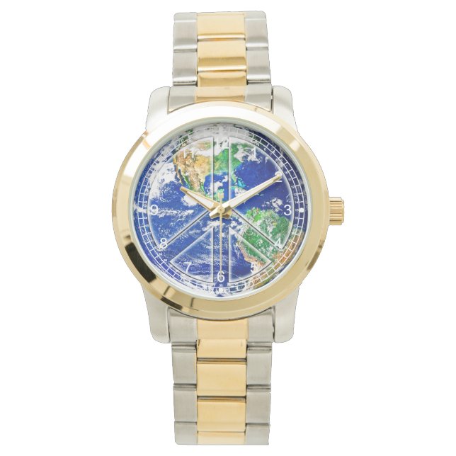 Planet Earth World Peace Watch Armbanduhr (Vorderseite)