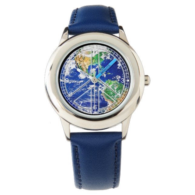Planet Earth World Peace Watch Armbanduhr (Vorderseite)