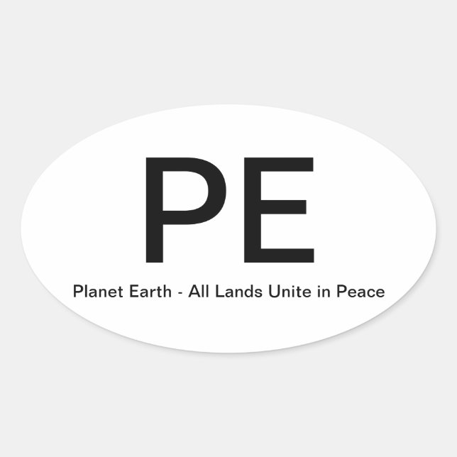 Planet Erde - Alle Länder vereinen sich in Frieden Ovaler Aufkleber (Vorderseite)