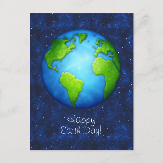 Planet Erde auf der Postkarte (Vorderseite)