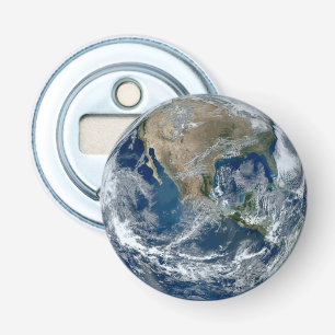 Planet Erde aus dem Weltraum mit Wolken Flaschenöffner