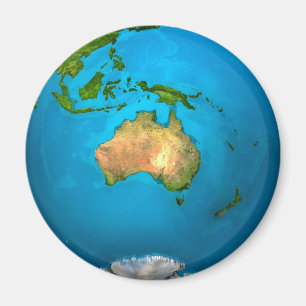 Planet Erde - Australien - Farbenfrohe Welt. 3d Magnet