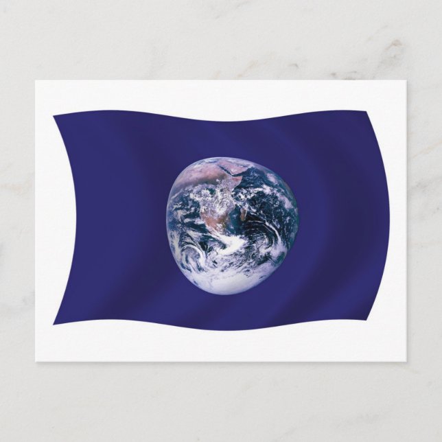 Planet-Erde-Flagge Postkarte (Vorderseite)