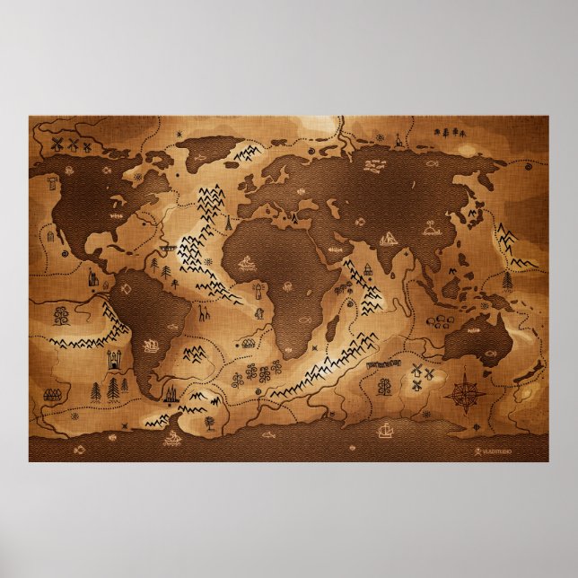 Planet Erde - invertiert (kein Text) Poster (Vorne)