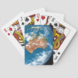 Planet Erde mit Wolken über Australien. Spielkarten
