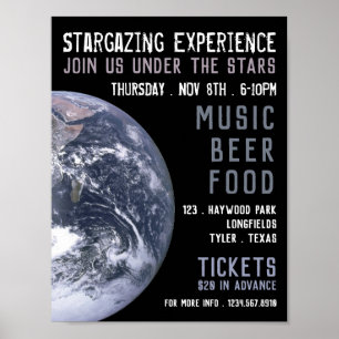 Planet Erde, Planetarium Eventwerbung Poster