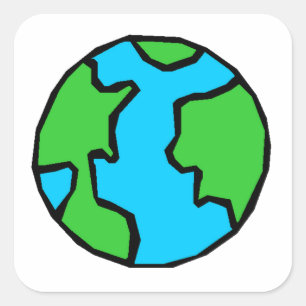 Planet Erde Quadratischer Aufkleber