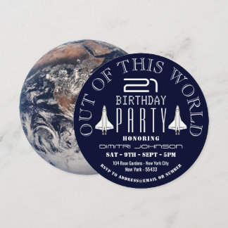 Planet Erde, Raumschiff Geburtstagspartei Einladung