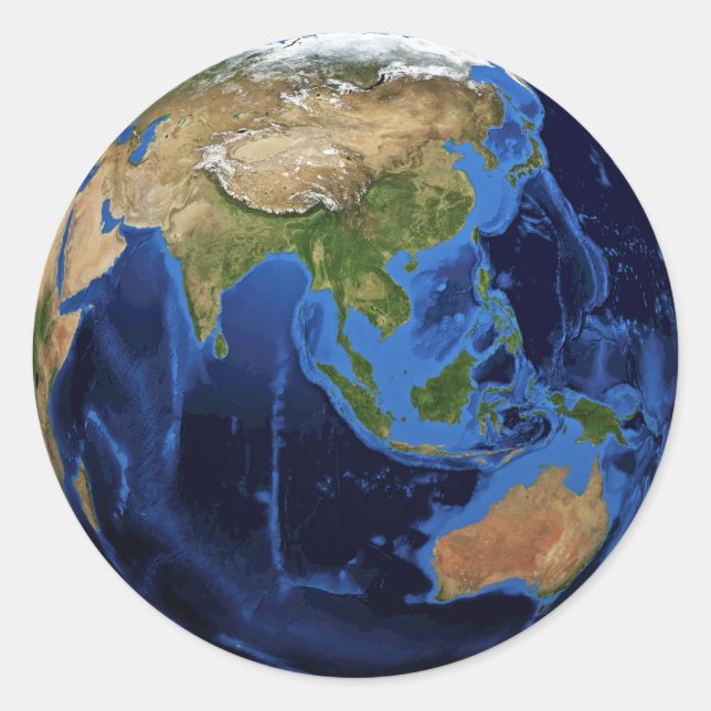 Planet Erde Runder Aufkleber (Vorderseite)