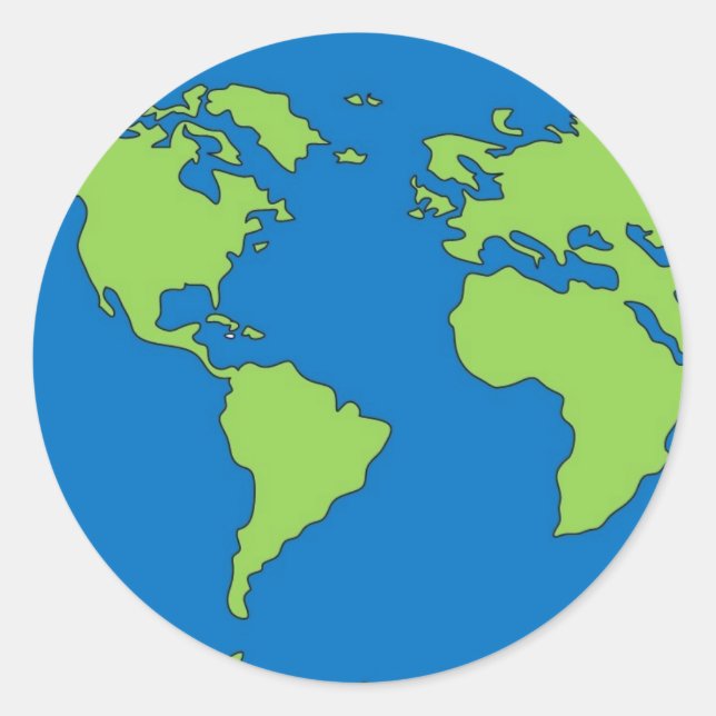 Planet Erde Runder Aufkleber (Vorderseite)