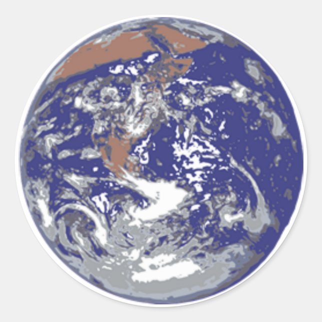 Planet Erde Runder Aufkleber (Vorderseite)