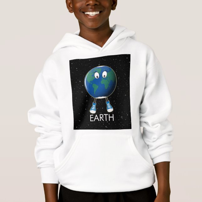 Planet Erde & Sterne Hoodie (Vorderseite)