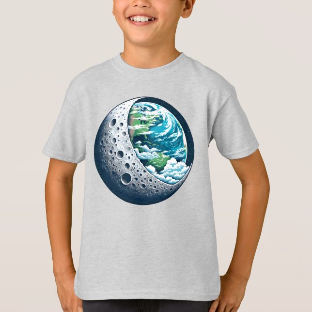 Planet Erde und ihr Mond: Himmelswunder Unisex T-Shirt (Vorderseite)