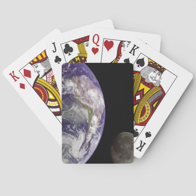 Planet Erde und Mond Spielkarten (Rückseite)