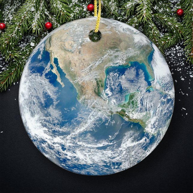 Planet Erde, USA und Mexiko, Weihnachtsbaum Keramik Ornament (Von Creator hochgeladen)