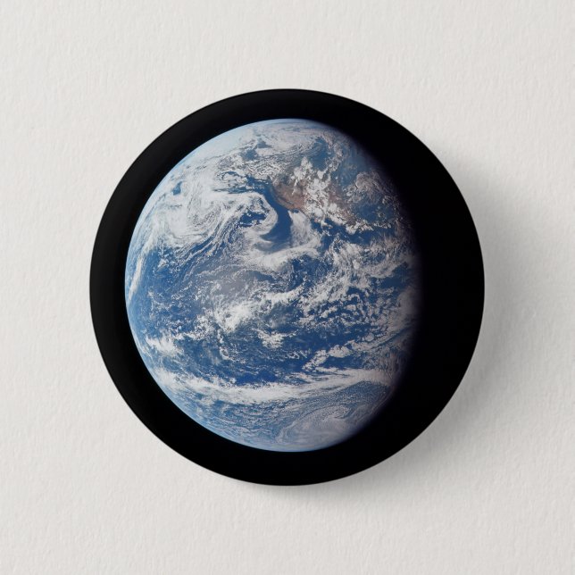 Planet Erde von der Apollo 11 Crew genommen. Button (Vorderseite)