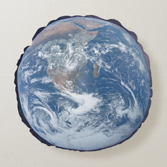 Planet Erden rund Kissen (Vorderseite)