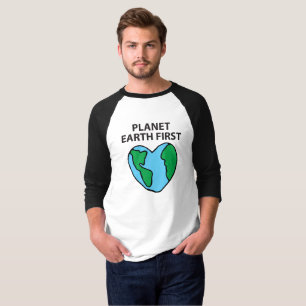 Planet Erstes umweltfreundliches Icon Happy Earth  T-Shirt