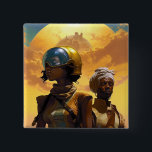 Planet Explorers Afrofuturistische Science Fiction Button<br><div class="desc">Fantasy Art Produkte von The Lunarium.</div>
