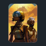 Planet Explorers Afrofuturistische Science Fiction Magnet<br><div class="desc">Fantasy,  Sci-fi & Horror Art von The Lunarium.</div>