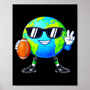 Planet Friedenszeichen Umwelt Fußball Tag der Erde Poster