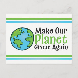 Planet Great Again Klimawandel Postkarte