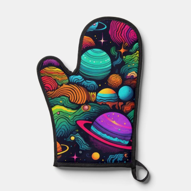Planet-Hintergrund Ofenhandschuh (Vorderseite)