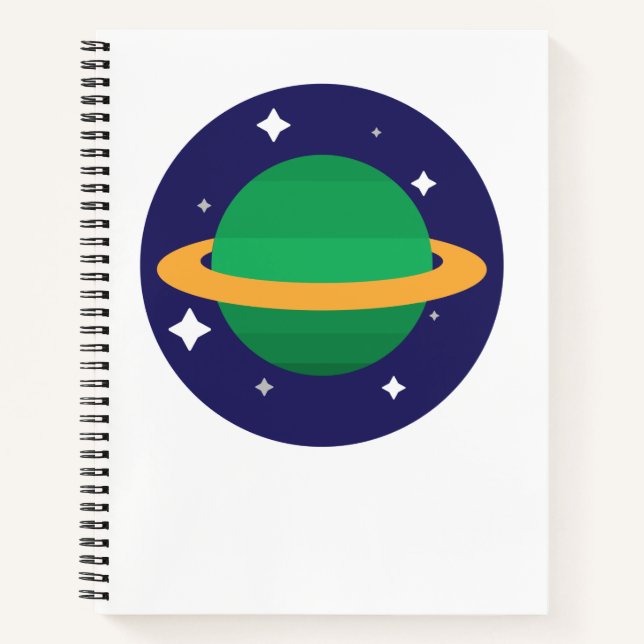 Planet im Weltraum Notizbuch (Vorderseite)