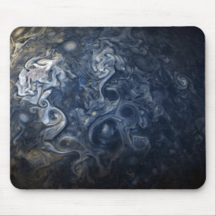 Planet Jupiter Blues Blue White Juno Cam Swirling Mousepad