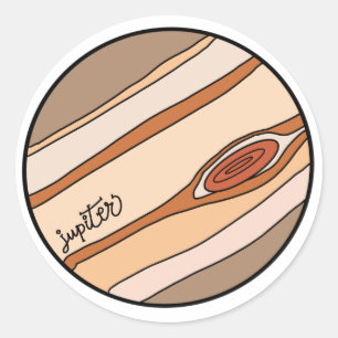 Planet Jupiter des Sonnensystems Runder Aufkleber