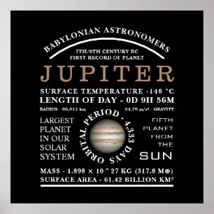 Planet Jupiter Detaillierte Astronomie Poster
